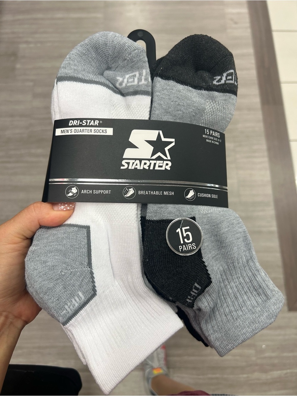 STARTER Men’s Athletic Quarter Socks (15 Pairs)